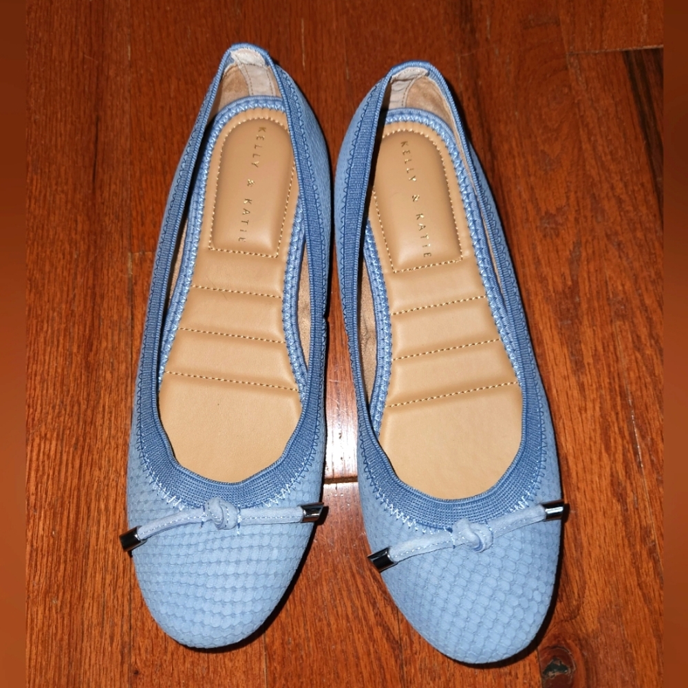 Kelly & Katie Blue Quilted Ballet Flats with Bow